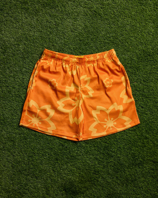 Blossom Mesh Shorts (Orange Monotone) - likesushi