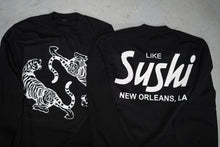 Load image into Gallery viewer, Dueling Tigers + City Logo Longsleeve T-Shirt (Black) - likesushi
