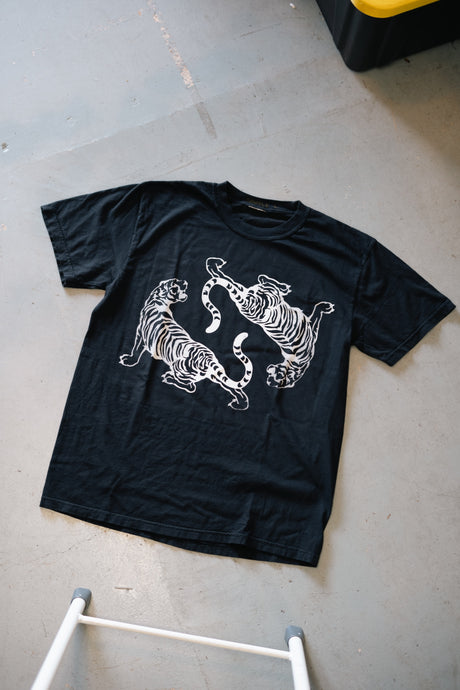 Dueling Tigers + City Logo T-Shirt (Black) - likesushi