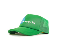 Load image into Gallery viewer, Wild Card Mesh Trucker Cap (Green/Light Blue) - likesushi
