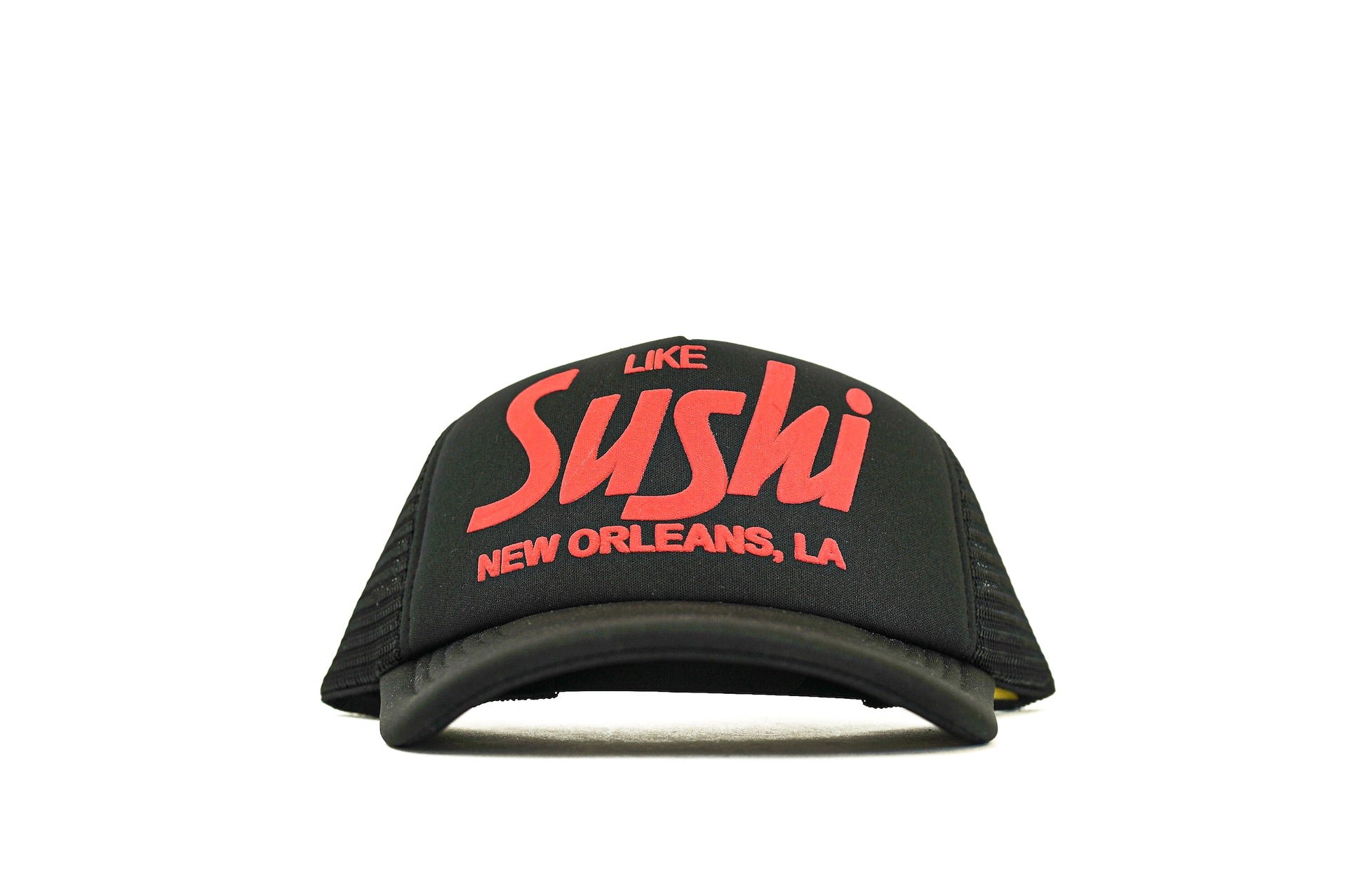 Team Logo City Mesh Trucker Cap (Black/Red) - likesushi