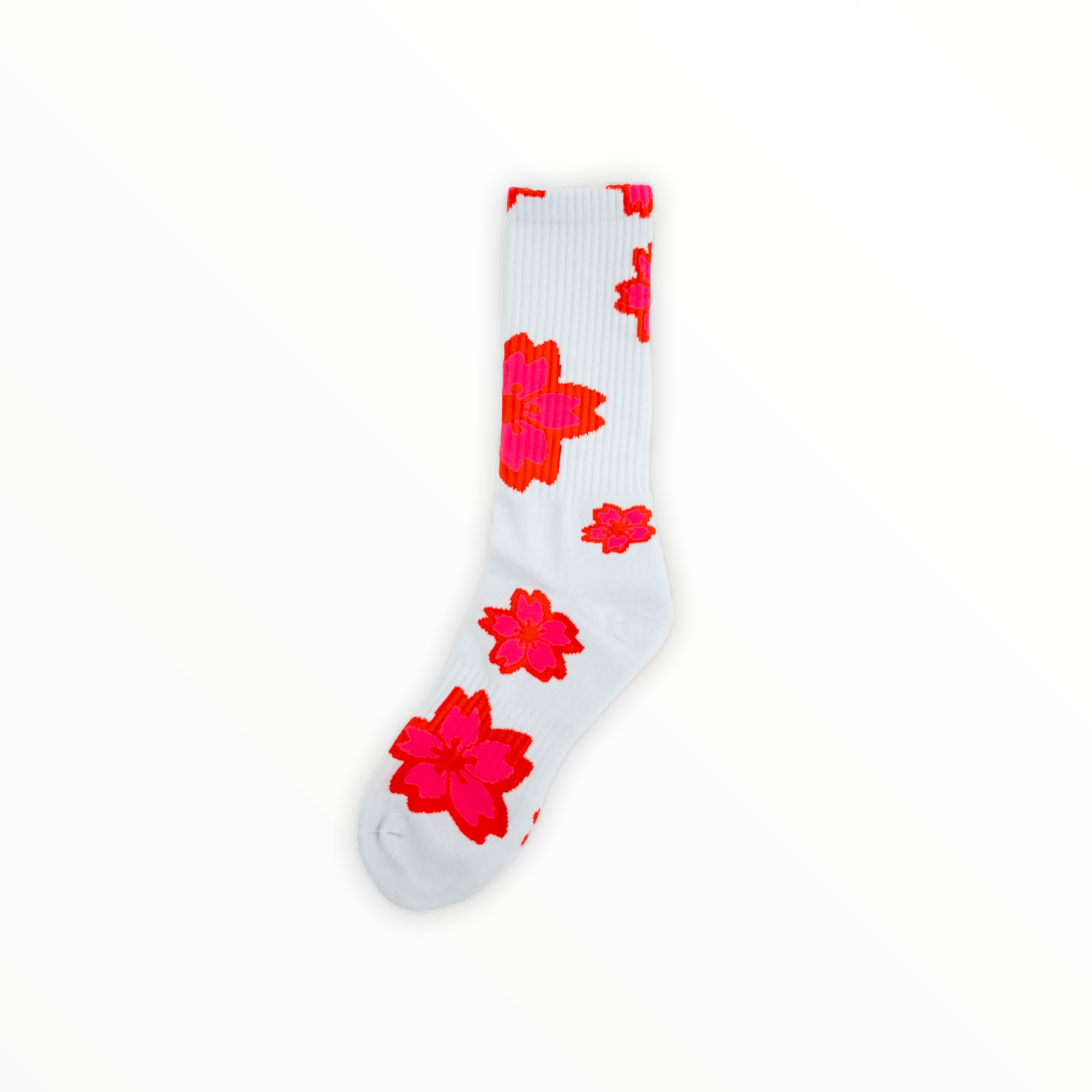 Blossom Pattern Socks (White/Infrared/Pink) - likesushi