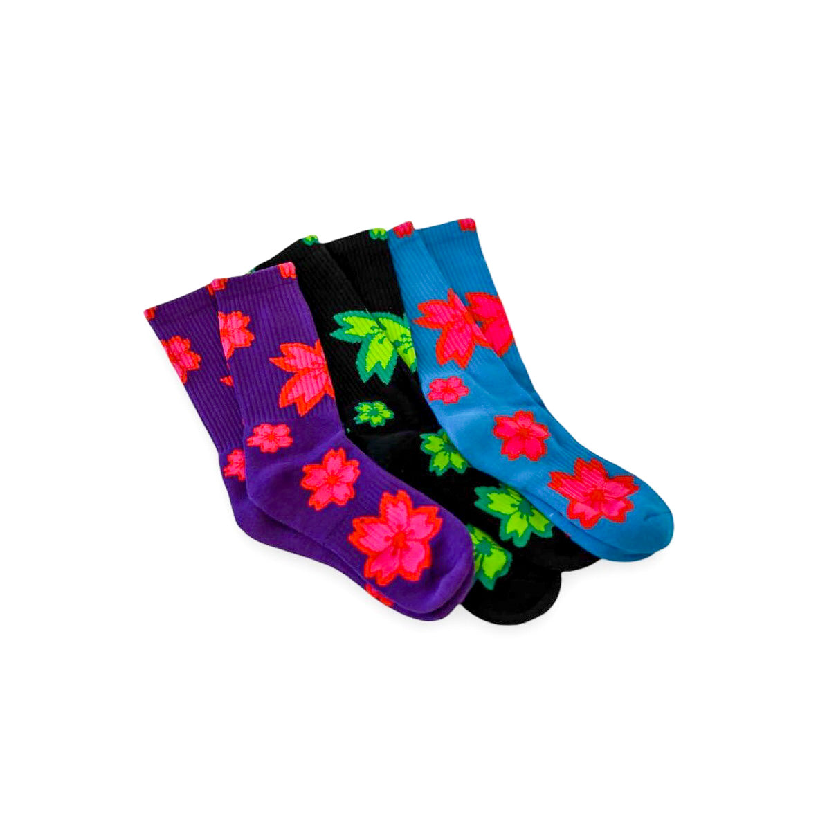 Blossom Pattern Socks (Pack of 3) - likesushi