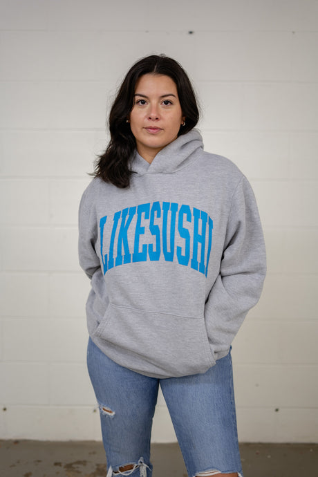 Arch Logo Hooded Sweatshirt (Athletic Grey) - likesushi