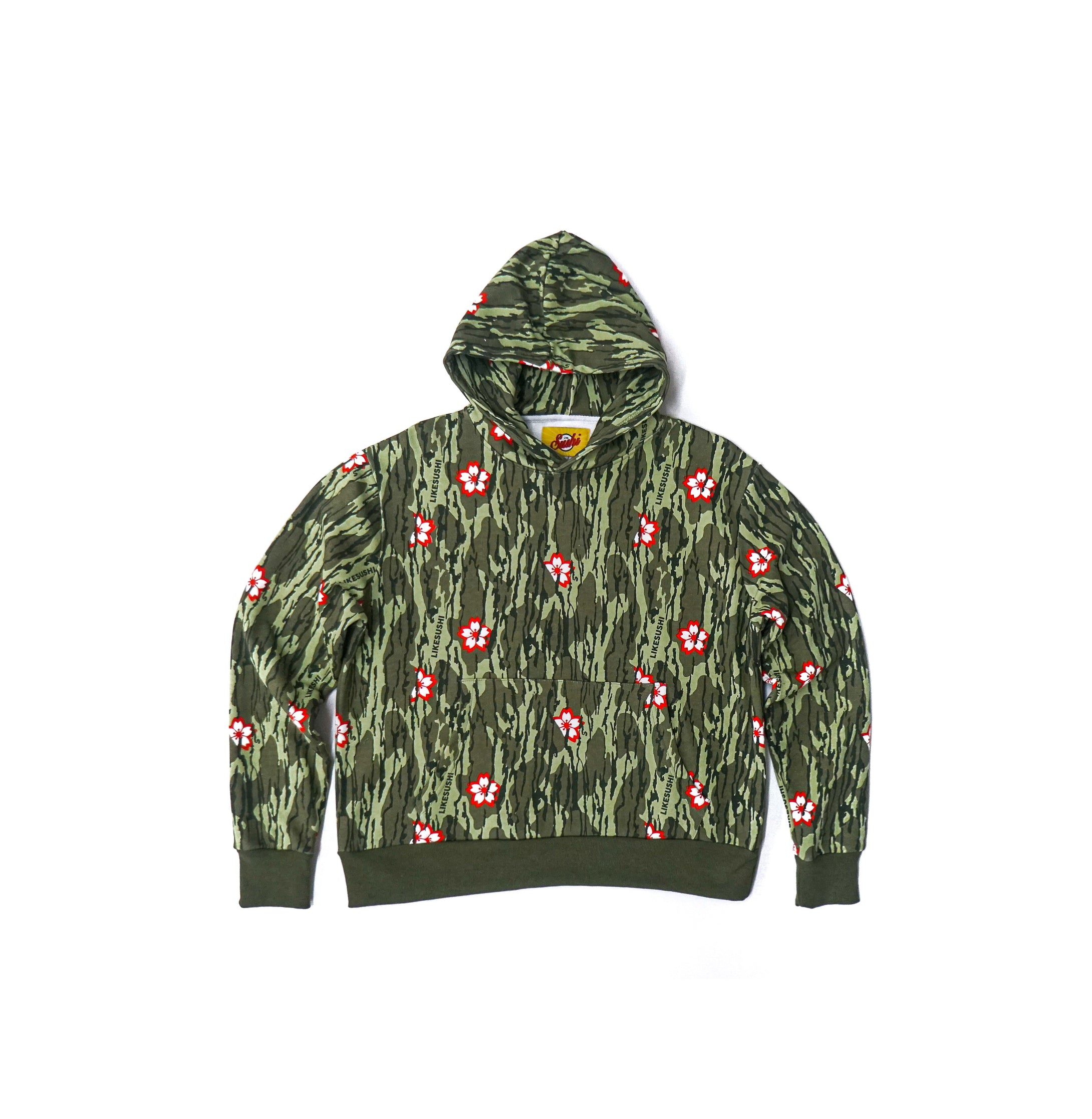 Blossom Camo Hooded Sweatshirt (Green) - likesushi