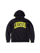 Load image into Gallery viewer, Arch Logo Hooded Sweatshirt (Black/Matte Neon) - likesushi
