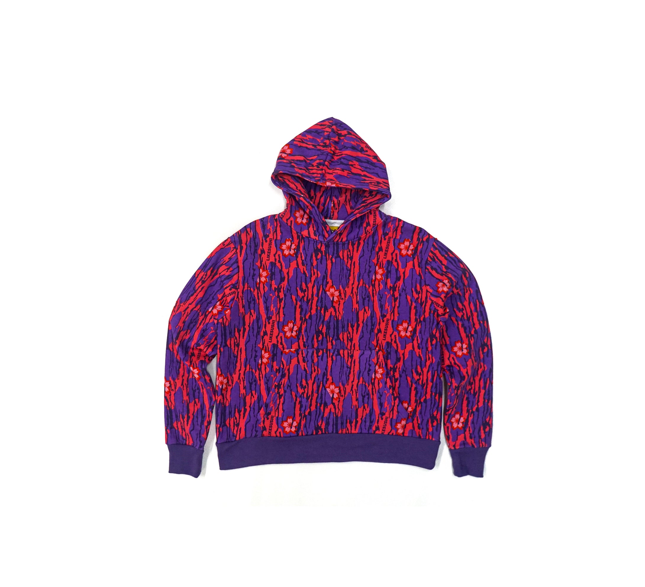 Blossom Camo Hooded Sweatshirt (Purple) - likesushi