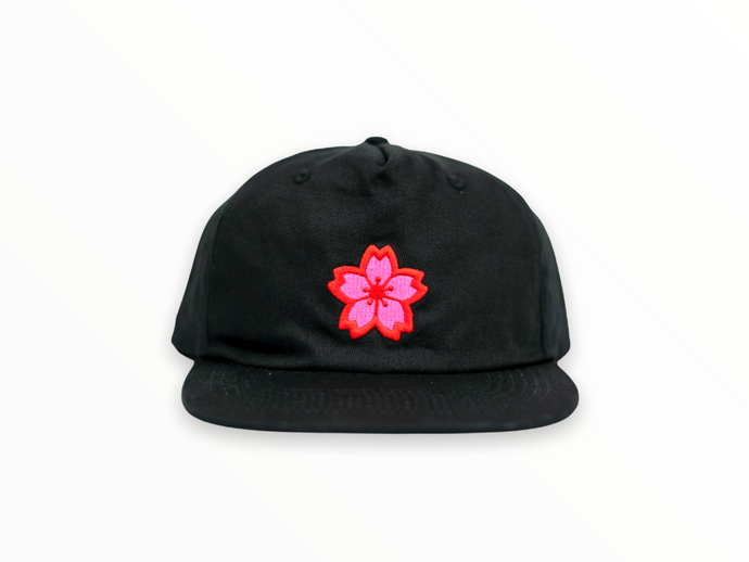 Blossom 5 Panel Snapback Cap (Black) - likesushi