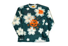 Load image into Gallery viewer, likesushi x glbl wrmng Blossom Longsleeve Mesh Jersey (glbl green/orange) - likesushi
