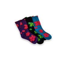 Load image into Gallery viewer, Blossom Pattern Socks (Blue/Pink/Infrared) - likesushi
