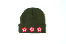 Load image into Gallery viewer, Blossoms Beanie (Dark Green) - likesushi
