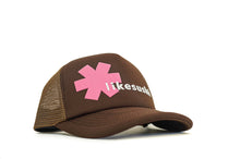 Load image into Gallery viewer, Wild Card Mesh Trucker Cap (Brown/Pink) - likesushi
